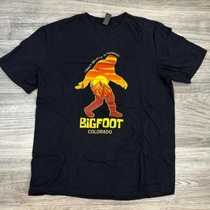 Bigfoot I Don't Believe in Humans Colorado Black Tee Women's Medium